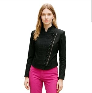 J. Crew | Black Moto Military Inspired Cropped Jacket - Size: S